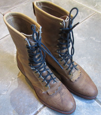 Chippewa Boots men's size 8.5 D Vibram soles 2 tone kiltie logger