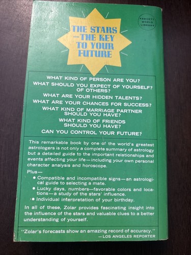 Vintage 1962 IT'S ALL IN THE STARS by Zolar Fawcett Gold Medal Paperback - Picture 5 of 5