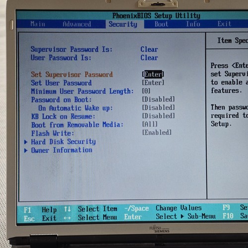 Fujitsu Lifebook S7110 WL1,Core Duo,14", Windows XP, 160Gb HDD, PASSWORD LOCKED - Picture 11 of 23