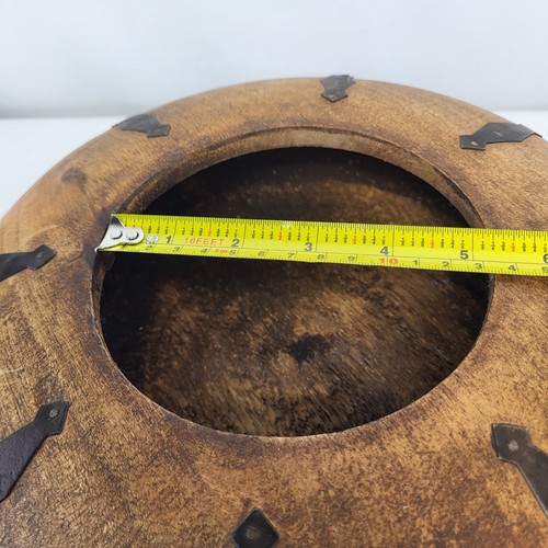 Vintage African Wood And Metal Dish With Lid Storage Display Bowl With Lid UK - Picture 6 of 17