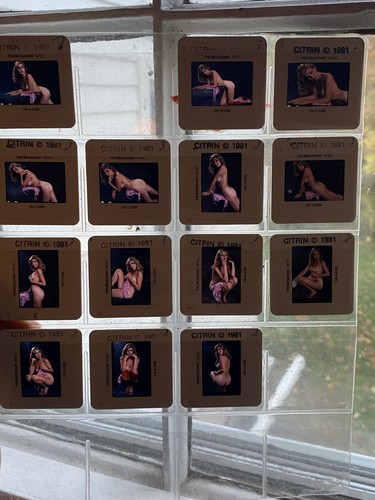 37 Vintage 1980er CITRIN Farbfoto 35mm Dias Skinny Nude in Pink Glamour Model,2 - Bild 8 von 10