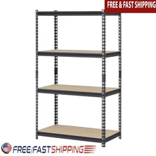 Heavy Duty 4 Tier Steel Storage Shelving Rack Adjustable Load 800lbs Indoor Use