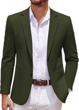 Men's Lightweight Casual Knit Blazer Two Button Slim Fit Sport Jacket for Busine