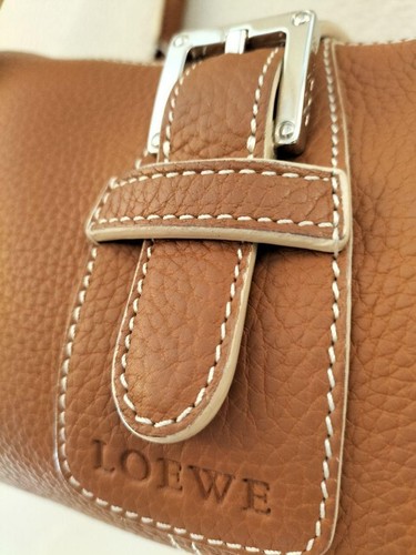 LOEWE Hand Bag Tote Purse Senda Leather Light Brown Authentic - Picture 23 of 24