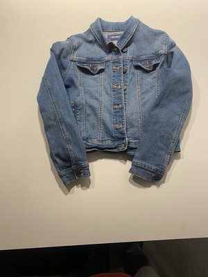 Old Navy Denim Jacket Blue Jean Trucker Jacket Size L (10-12) Girls Cotton