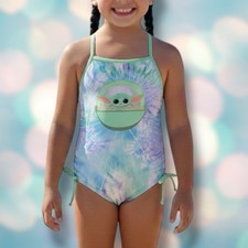 Star Wars Disney Baby Yoda Girl s Tie Dye Swimsuit Size 6X