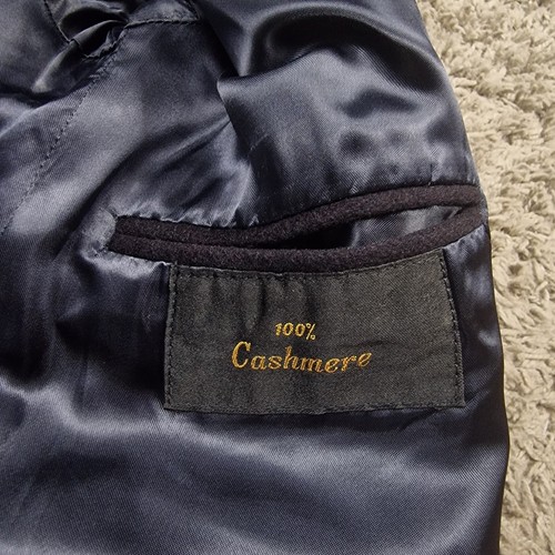 100% Kaschmir Mantel Herren groß dunkelblau lang Trench warm Winter - Bild 3 von 12