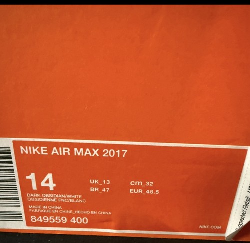 Nike Air Max 2017 Azul Para hombres Zapatos para Correr Talla 14 849559-400 - Imagen 5 de 7