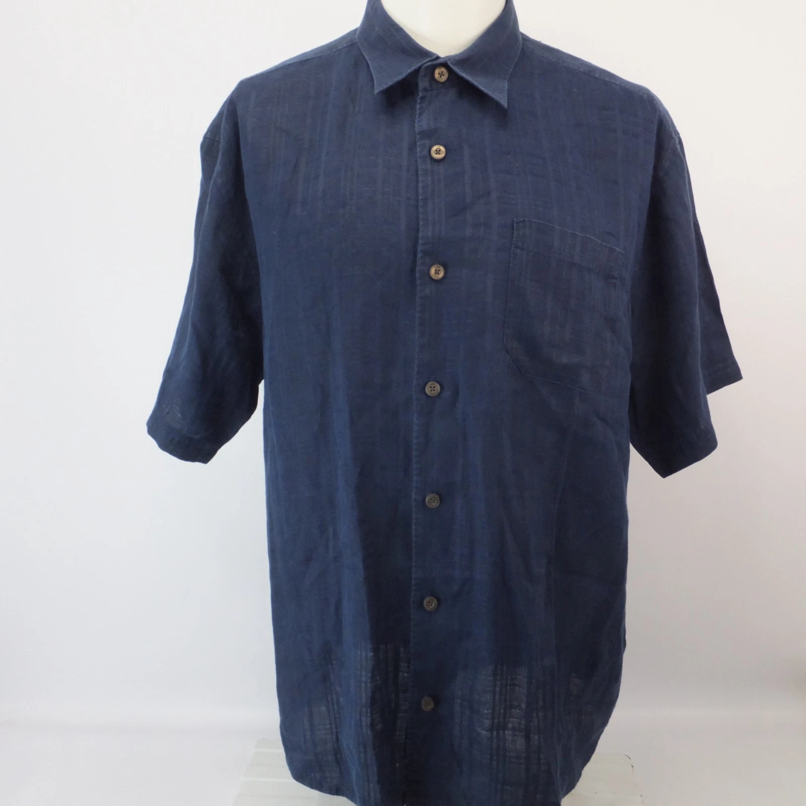 Tommy Bahama Linen Shirt Men's XL Button Up Short Sleeve Navy Blue
Opens in a new window or tab