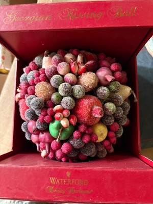 Waterford Georgian Kissing Ball Fruit ornament Xmas holiday heirloom New 7 inch