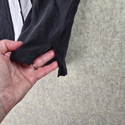 Axist Mens XL Black Silk Touch Shirt With Vertical Stripes - Picture 3 of 9