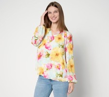 Studio Park Women's Top Sz XL x Terri Conn Clip Jacquard Multi-colored A691449