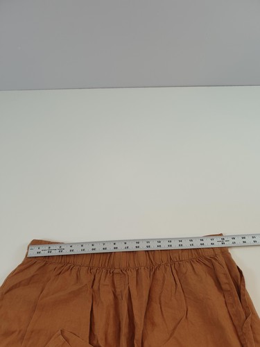 Pantalones Cortos de Lino para Mujer Grandes Marrón 100% Lino Calce Relajado Informal Tirar Sueltos - Imagen 5 de 10