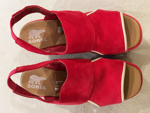 Sandalias de cuña Sorel Joanie III talla 6,5 con cordones para mujer rosa fucsia efervescente - Imagen 5 de 11