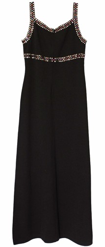 St. John Evening schwarz Santana Strick Kristall Maxikleid Kleid & Jacke Set Gr 14 12 - Bild 4 von 12