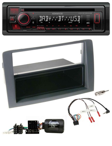 Kenwood Lenkrad CD USB Bluetooth DAB Autoradio für Fiat Idea 2006-2011 grau - Bild 1 von 8