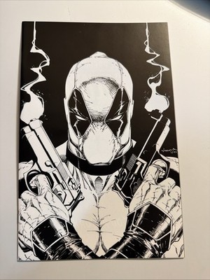 Wolverine #33 Scott Williams Virgin Deadpool Black & White Variant COA 313/900