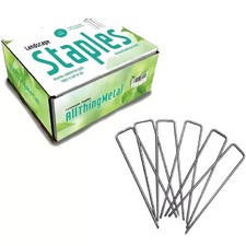 Ashman Galvanized Garden Stakes Landscape Fabric Staples: 250-Pack 6 In. Sod