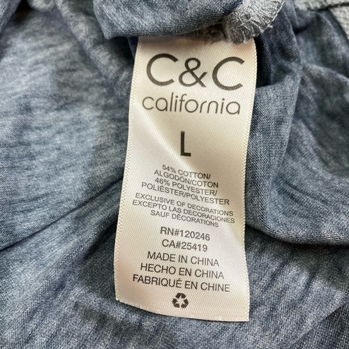 Camiseta C&C California para mujer azul jaspeada Sea You At Sunset talla L - Imagen 6 de 6