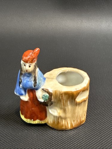 Vintage Miniature Native American Woman Toothpick Holder Figurine 2.5” - Picture 1 of 6