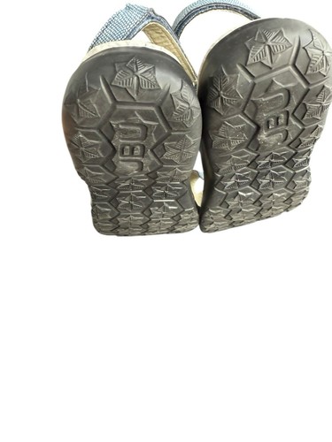 JBU by Jambu Sandals Denim Color Embossed 4-Strap Memory Foam Comfort Size 9M - Picture 10 of 13