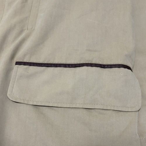 Bally Made In Italy Vintage Cotton Leather Beigi Brown Coat Trench Men’s Size 56 - Picture 8 of 24