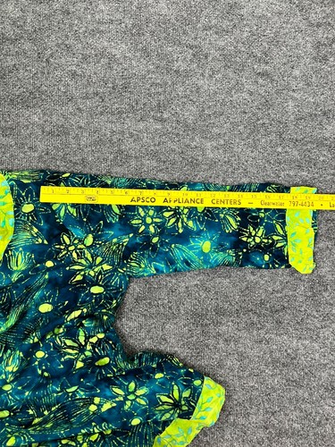 Túnica Soft Surroundings Anaisha Floral Batik Verde Manga 3/4 Cuello en V Talla PL - Imagen 8 de 9