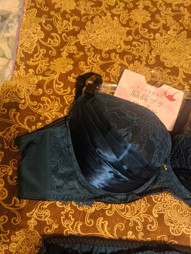 Vtg Satin Bra Panties Set D 95 & XL String Bikini Panties - Picture 8 of 11