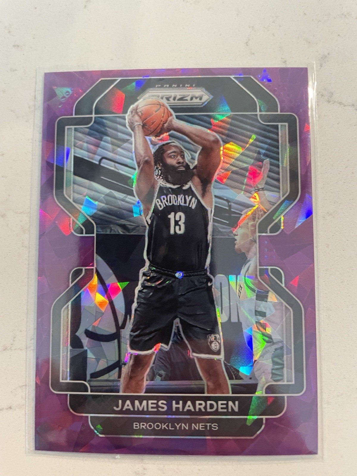 2021-22 Panini Prizm-James Harden #44 Purple Ice Prizm #d /149 Clippers SP