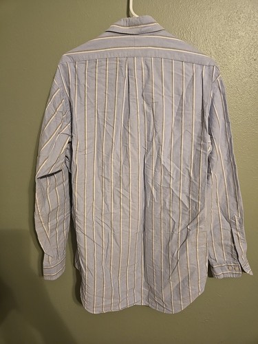 Ralph Lauren Yarmouth Oxford Shirt 15 x34/35 Blue Stripe Cotton Button Down - Picture 4 of 5