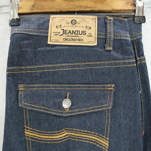 Akademiks Jeans Mens 32x30 Jeanius Dark Denim Straight Pants - Picture 2 of 9