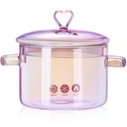  Kochtopf Groß Induktion Suppenschüssel Mit Deckel Rosa Glas Eintopftopf