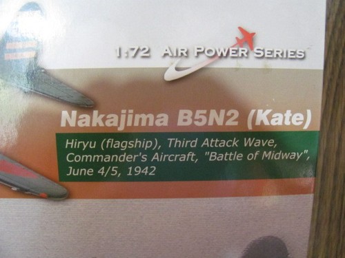 Hobby Master 1/72 HA2002 Nakajima B5N2 Kate IJN Carrier Hiryu, Battle of Midway - Picture 2 of 7
