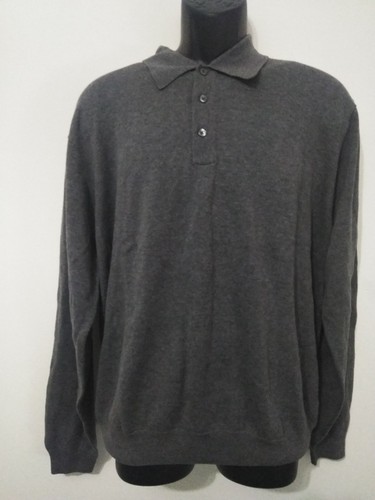 NUEVO Suéter Polo Brooks Brothers Cuello 100% ALGODÓN Gris Carbón Para Hombre L - Imagen 7 de 7
