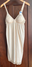NWT Vintage "Social Form" Cotton Full Slip Dress with Built in Bra Lingerie 36