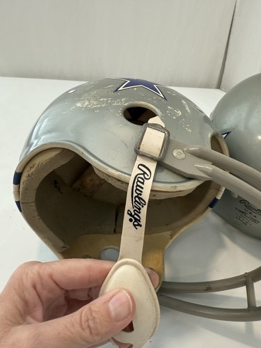 VTG DALLAS COWBOYS Youth Rawlings NFL Football 2 Helmets USA HNFL Size L *READ - Picture 11 of 24
