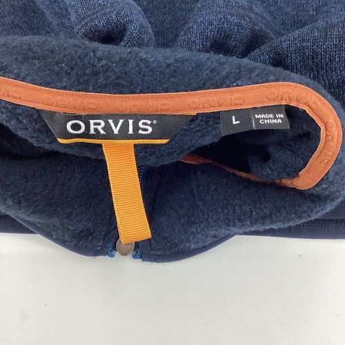 Orvis Men’s Performance Zip Vest Blue Orange Fleece Lined Softshell Size Large - Picture 2 of 11