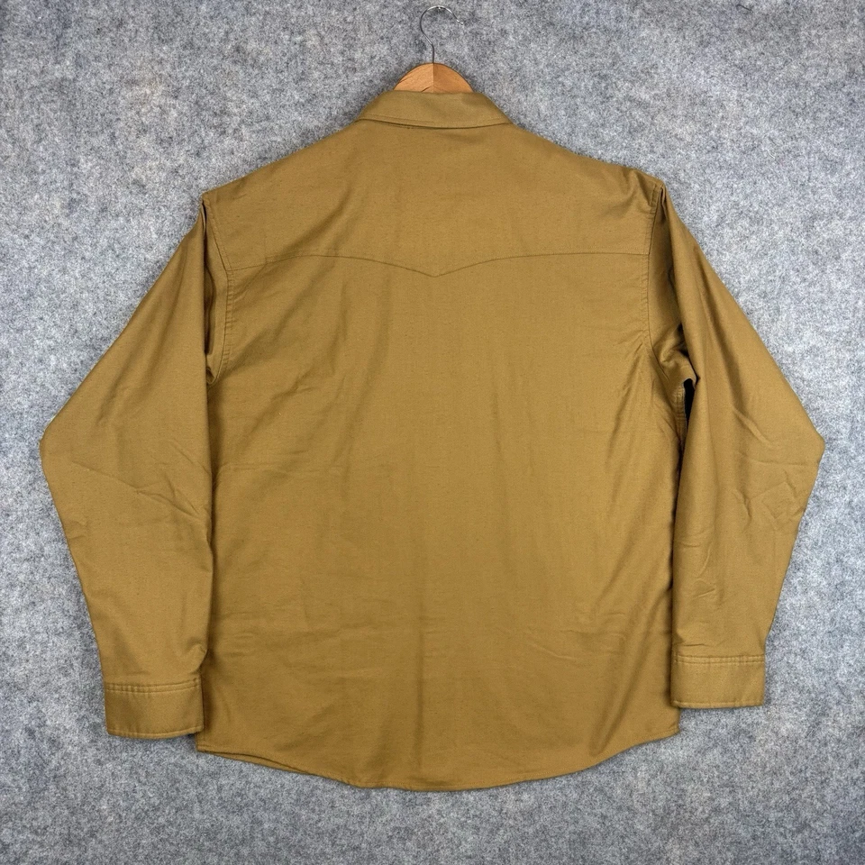 Poncho Camisa Para Hombre Grande Franela Marrón Perla A Presión Western Regular Foto 2 de 4