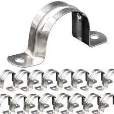 30Pcs 1-1/2" Stainless Steel Pipe Strap Clamps Two Hole Strap for Conduit Cables