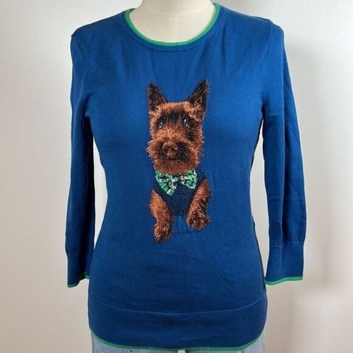 Suéter Land's End para mujer Harbor azul Dapper perro cuello redondo talla extra pequeño - Imagen 3 de 14