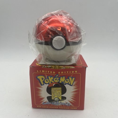 23K Gold Plated CHARIZARD Trading Card 1999 Burger King Pokemon Ball SEALED