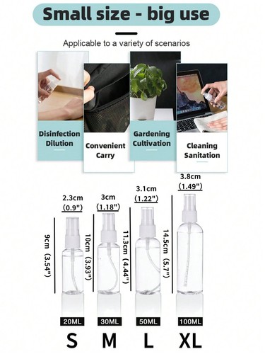 MINI PLASTIC SPRAY BOTTLE FINE MIST REFILLABLE FORCOSMETIC CLEANING LIQUID - Picture 3 of 8