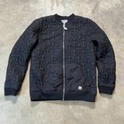 True Religion Jacket Boys Size XL Nylon Quilted Black Bomber Full Zip