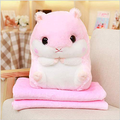 Plush Hamster Stuffed Animal Toys Hamster Throw Pillow with Blanket 19.7 - Picture 3 of 8