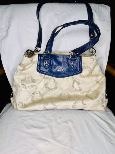 Coach F20049 Ashley Dotted Op Art Shoulder Bag Satchel Handbag Tote Purse Bag - Picture 2 of 23