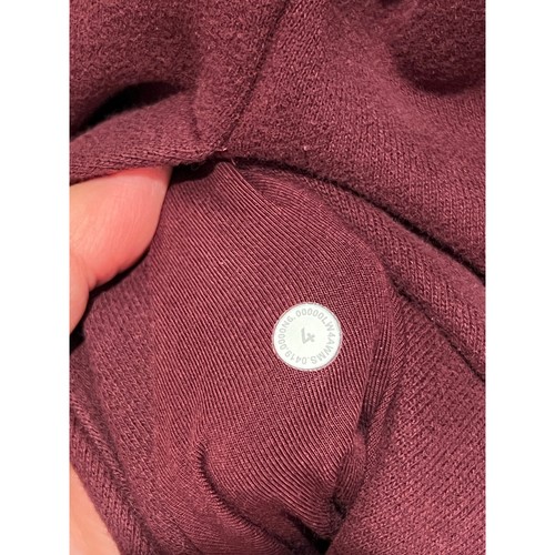 Sudadera con Capucha Lululemon Buceo Cremallera Completa Jaspeada Rojo Ahumado Talla 4 - Imagen 8 de 9