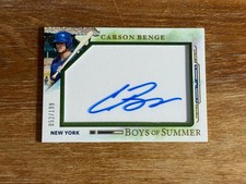 2025 PANINI BOYS OF SUMMER CARSON BENGE #52/199 AUTO METS ROOKOE ACETATE