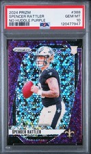 2024 Panini Prizm SPENCER RATTLER No Huddle Purple /49 PSA10 GEM MINT POP 1