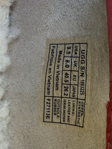 UGG RED Women’s GLITTER FLATS, LINED WITH SHEARLING, SOFT, SIZE 9.5 Nice!!!! - Picture 2 of 8