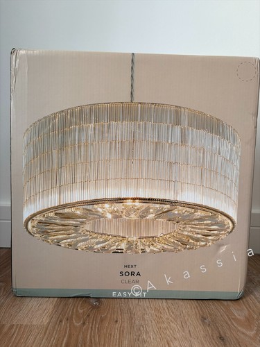 Next Clear Sora Easy Fit Pendant Light Shade rrp £75 - Picture 2 of 2